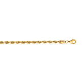 14K Yellow Gold 18 3.8mm Diamond Cut Royal Rope Chain with Lobster Lock